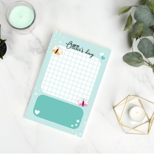 Aqua Cute Hearts Stars Vlinders Voeg naam toe Post-it® Notes