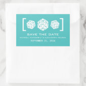 Aqua D20 Dice Gamer Enregistrer les stickers Date (Sac)