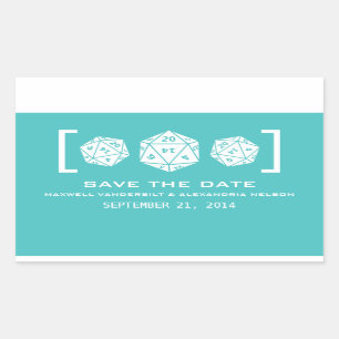 Aqua D20 Dice Gamer Enregistrer les stickers Date