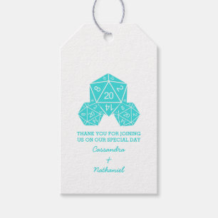 Aqua D20-Labels voor weddenschappen op tand Cadeaulabel