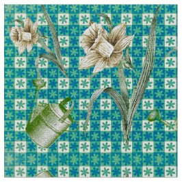 Aqua Daffidols Fabric Stof