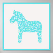 Aqua Dala Horse Poster (Voorkant)