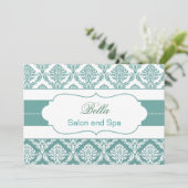 aqua damask Business Thank you Cartes (Debout devant)