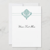 aqua damask Business Thank you Cartes (Dos)