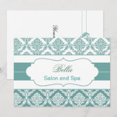 aqua damask Business Thank you Cartes (Devant / Derrière)