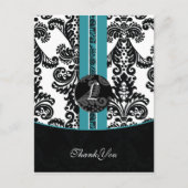 aqua damask Dankuwel Kaarten (Voorkant)