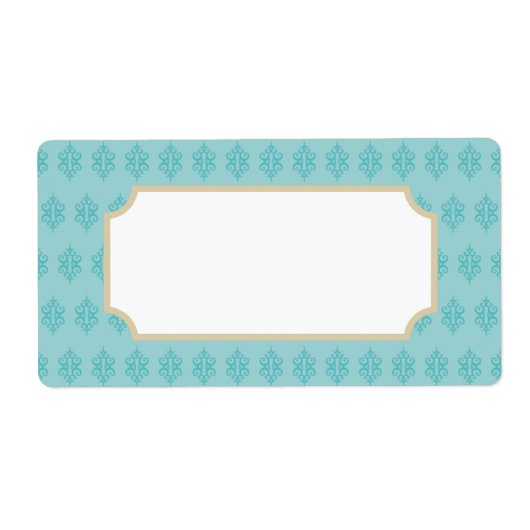 Aqua Damask Labels (Voorkant)