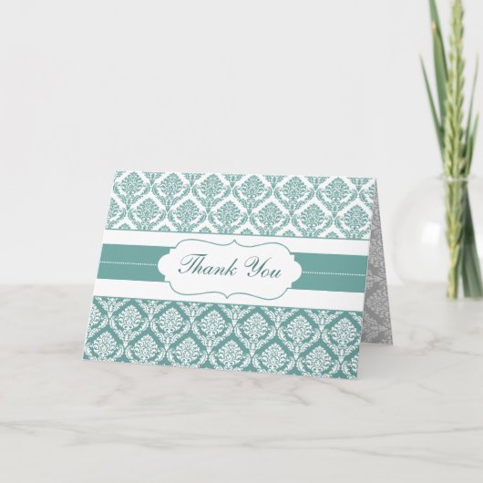aqua damask MerciYou Cartes (Devant)