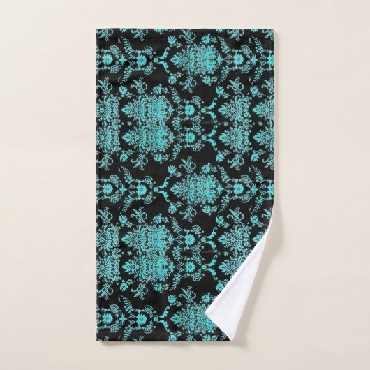 Aqua Damask sur l'ensemble de serviettes de bain n (Serviette à main)