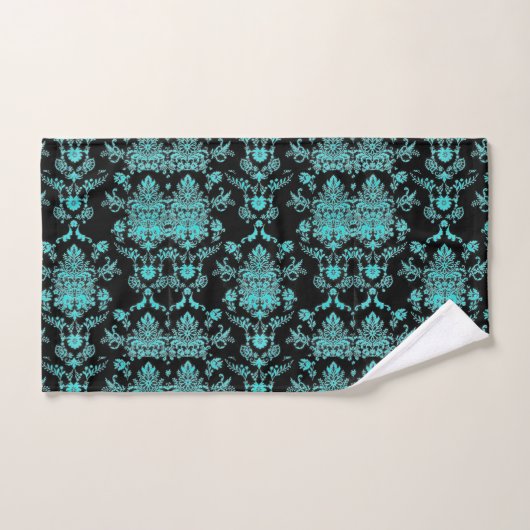 Aqua Damask sur l'ensemble de serviettes de bain n (Serviette à main)