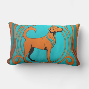 Aqua Deco Oranje hond Buitenkussen