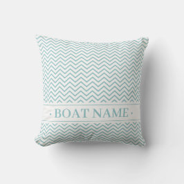 Aqua Delicate Chevron. Zig Zag Pattern. Boat Buitenkussen