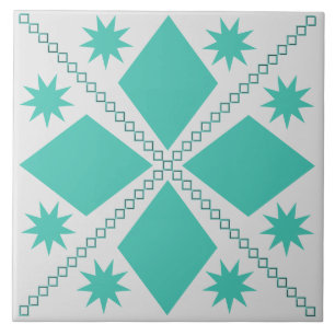Aqua Diamond Fun Grijze achtergrond Keramische Tegeltje