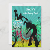 aqua disco rétro party Invitation (Devant)