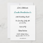 aqua disco rétro party Invitation (Dos)