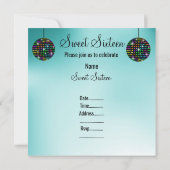 Aqua DISCOBALL SWEET SIXTEEN INVITATION (Dos)