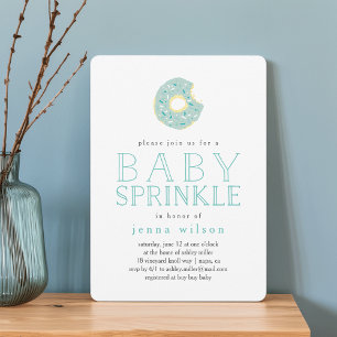 Aqua Donut Sprinkles   Baby Sprinkle Invitation Kaart