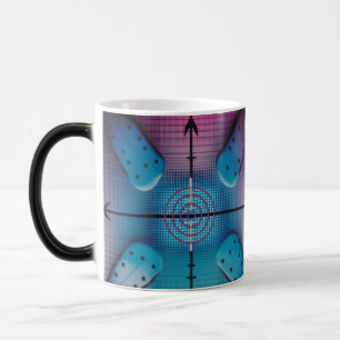 Aqua Dot Grid Warmte Onthulling Kleur Vervormende Magische Mok