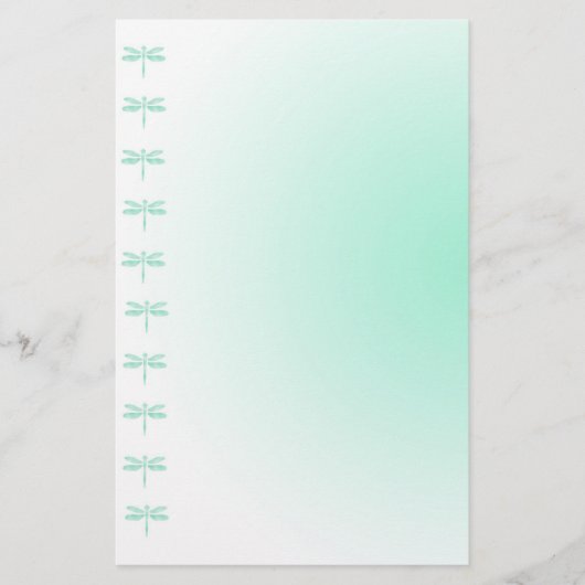 Aqua Dragonflies Schrijfpapier Briefpapier (Voorkant)