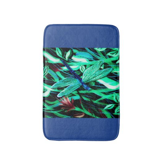 Aqua Dragonfly Bath Mat (Voorkant Verticaal)