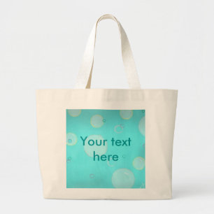 Aqua Drijvende cirkels en bubbels, canvas zakken Grote Tote Bag
