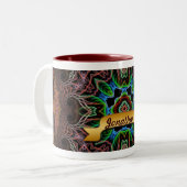 Aqua Earth Fractal Art Custom Name Mok (Voorkant links)