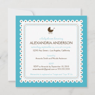 (Aqua) Edelwaardig Aanbesteding van Baby shower Kaart