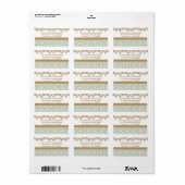 Aqua Eggshell Blauw Goud Retouradres Labels (Full Sheet)