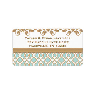 Aqua Eggshell Blue Return Address Labels