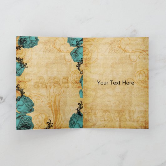 aqua eiffeltoren Parijs dank u Bedankkaart (Binnen)