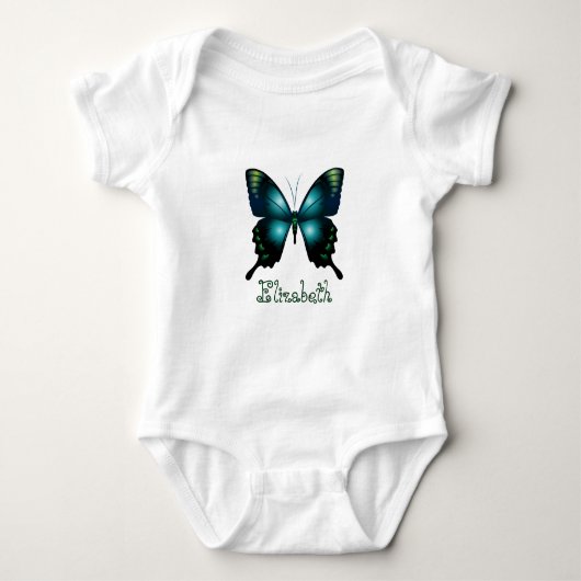 Aqua Elegant Butterfly Romper (Voorkant)