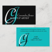 Aqua élégant de carte de visite d'artiste de (Devant / Derrière)