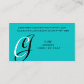 Aqua élégant de carte de visite d'artiste de (Dos)