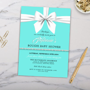 Aqua Elegant Fancy Tiffany Baby shower Uitnodiging