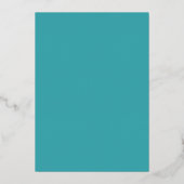 Aqua Elegant Foil Art Nouveau Arch Foil Invitation (Verso)