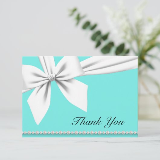 Aqua Élégant Tiffany Perles Fancy Perles Merci (Debout devant)