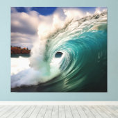 Aqua Embrace Realisme Schilderen - Digitaal Kunstw Canvas Afdruk (Insitu (Houten vloer))