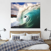 Aqua Embrace Realisme Schilderen - Digitaal Kunstw Canvas Afdruk (Insitu (Slaapkamer))