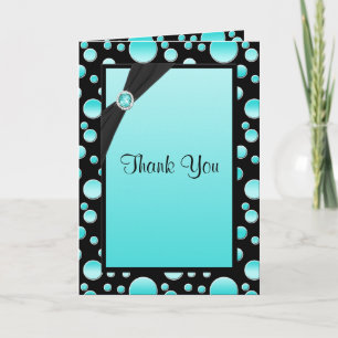 Aqua en Black Polka Dot Dankjewel Kaart