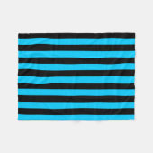 Aqua en Black Stripe Pattern Fleece Deken (Voorkant (Horizontaal))