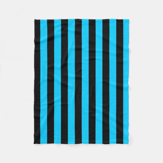 Aqua en Black Stripe Pattern Fleece Deken (Voorkant)