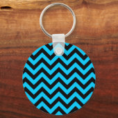 Aqua en Black Zig Zag Sleutelhanger (Voorkant)