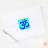 Aqua en blauw Om symbool Vierkante Sticker (Envelop)