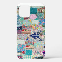 Aqua en Blauwe Quilt Tapijt Ontwerp