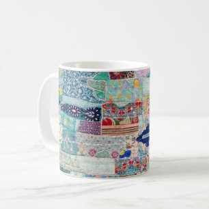 Aqua en Blue Quilt Tapestry Design Koffiemok