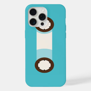 Aqua en Brown Retro Cassettebandje iPhone 15 Pro Max Hoesje