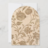  Aqua en bruin Floral Pattern Wedding Kaart (Achterkant)