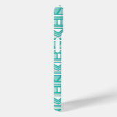 Aqua en Charcoal Aztec Chevron Custom Monogram Case-Mate iPhone Case (Achterkant / Rechts)