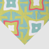 Aqua en Chartreuse Tiki Tissue Paper Tissuepapier (Detail)