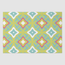 Aqua en Chartreuse Tiki Tissue Paper